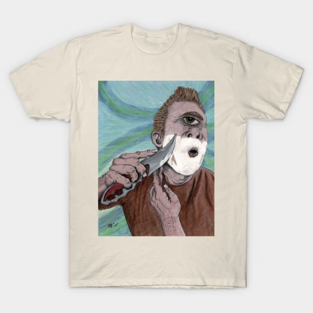 Greek Cyclops Knife Shaving T-Shirt by Helms Art Creations